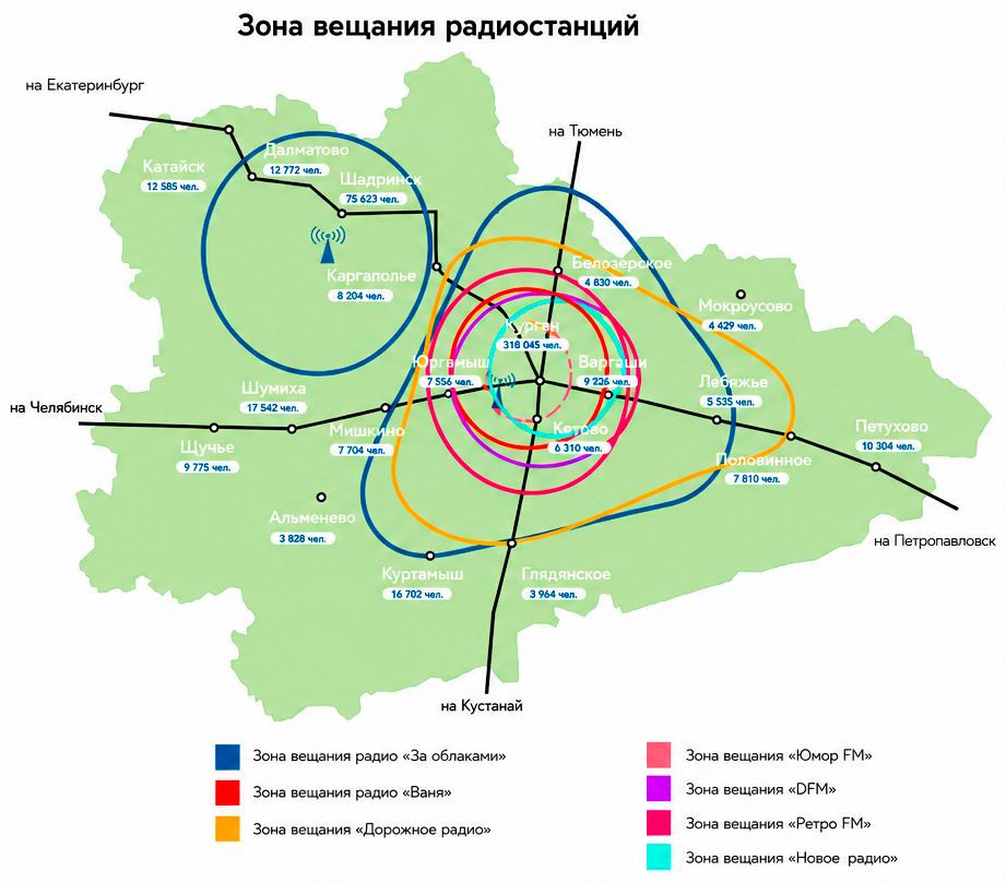 Карта охвата